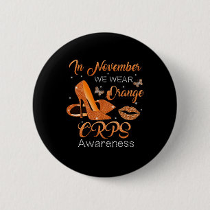 In November We Wear Orange High Heels Shoes CRPS A 2 Inch Round Button