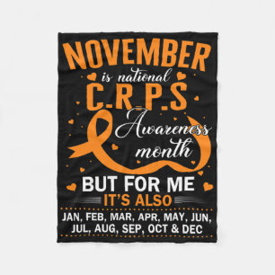 In November We Wear Orange Ribbon Crps Awareness M Fleece Blanket