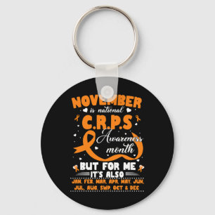 In November We Wear Orange Ribbon Crps Awareness M Keychain
