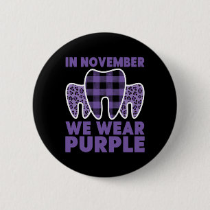 In November We Wear Purple Alzheimerheimer Awarene 2 Inch Round Button