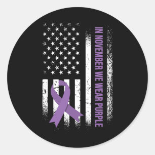 In November We Wear Purple - Epilepsy Awareness Classic Round Sticker