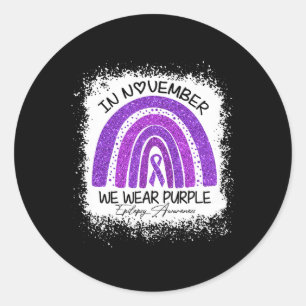 In November We Wear Purple Epilepsy Awareness Classic Round Sticker