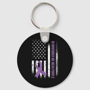 In November We Wear Purple - Epilepsy Awareness Keychain