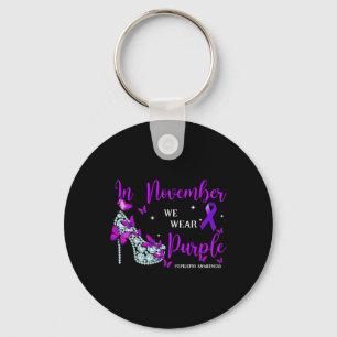 In November We Wear Purple epilepsy awareness mont Keychain