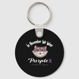 In november we wear Purple for Pancreatic Cancer a Keychain