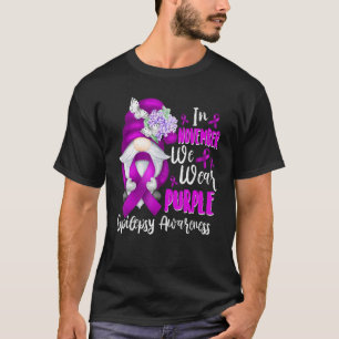 In November We Wear Purple Gnome Warrior Epilepsy  T-Shirt