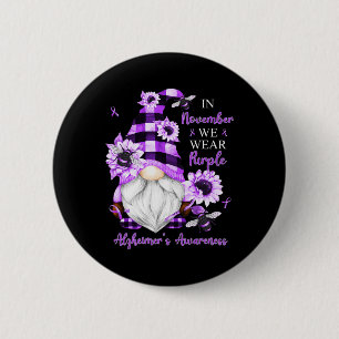 In November We Wear Purple Gnomes Heimerheimer Awa 2 Inch Round Button