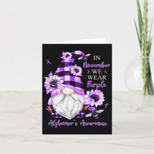 In November We Wear Purple Gnomes Heimerheimer Awa Card