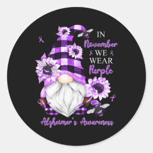 In November We Wear Purple Gnomes Heimerheimer Awa Classic Round Sticker