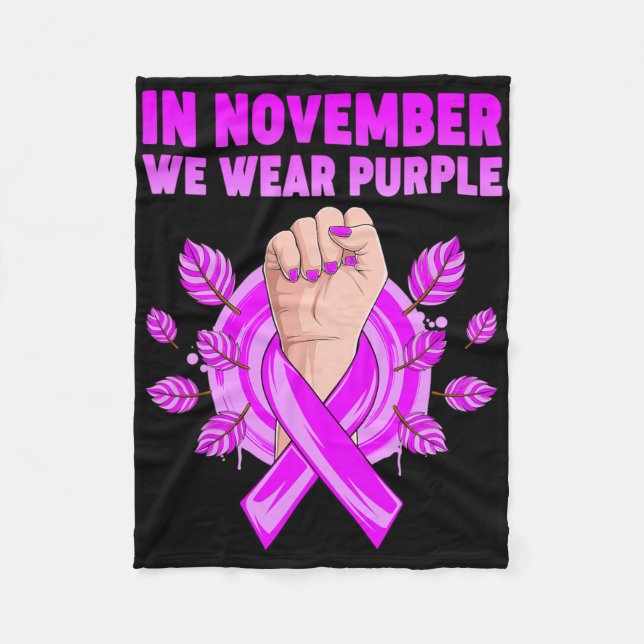 In November We Wear Purple Heimerheimer Awareness  Fleece Blanket (Front)