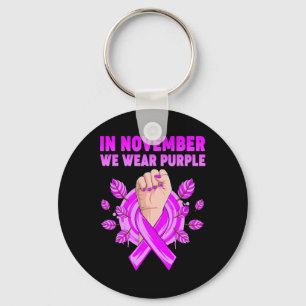 In November We Wear Purple Heimerheimer Awareness  Keychain