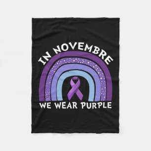 In November We Wear Purple Pancreatic Cancer Aware Fleece Blanket
