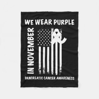 In November We Wear Purple Pancreatic Cancer Aware Fleece Blanket