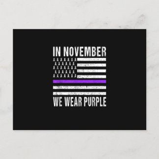 In November We Wear Purple Pancreatic Cancer Aware Postcard