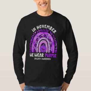 In November We Wear Purple Rainbow Butterfly Epile T-Shirt