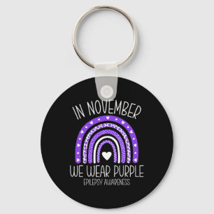In November We Wear Purple Rainbow Epilepsy Awaren Keychain