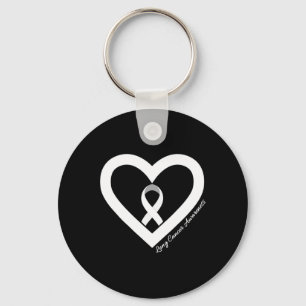 In November We Wear White Lung Cancer Awareness Mo Keychain