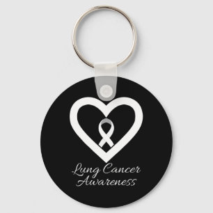 In November We Wear White Lung Cancer Awareness Mo Keychain