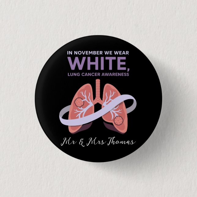 In November We Wear White Show Your Support 1 Inch Round Button (Front)
