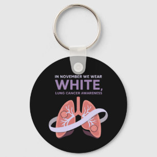 In November We Wear White Show Your Support Keychain