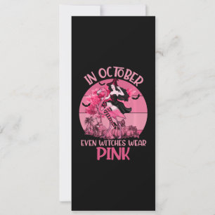 In October Even Witches Wear Pink Tee Breast Invitation