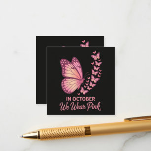 In October Pink Breast Butterfly Enclosure Card