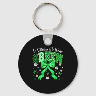 In October We Wear Green For Dwarfism Awareness Gi Keychain