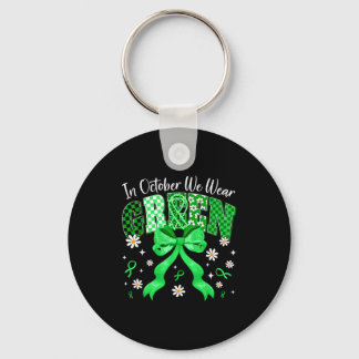 In October We Wear Green For Dwarfism Awareness Gi Keychain