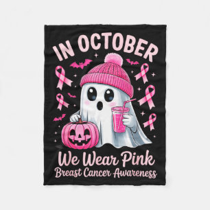 In October We Wear Nk Breast Cancer Awareness Hall Fleece Blanket