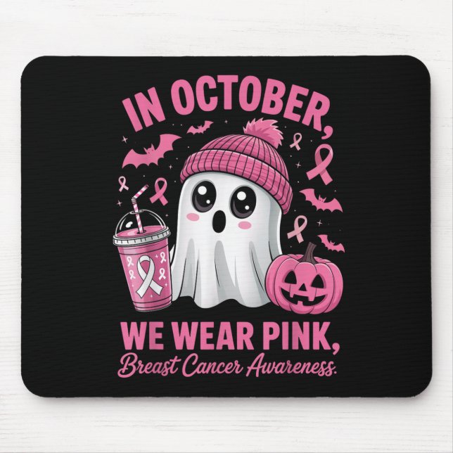 In October We Wear Nk Breast Cancer Awareness Hall Mouse Pad (Front)