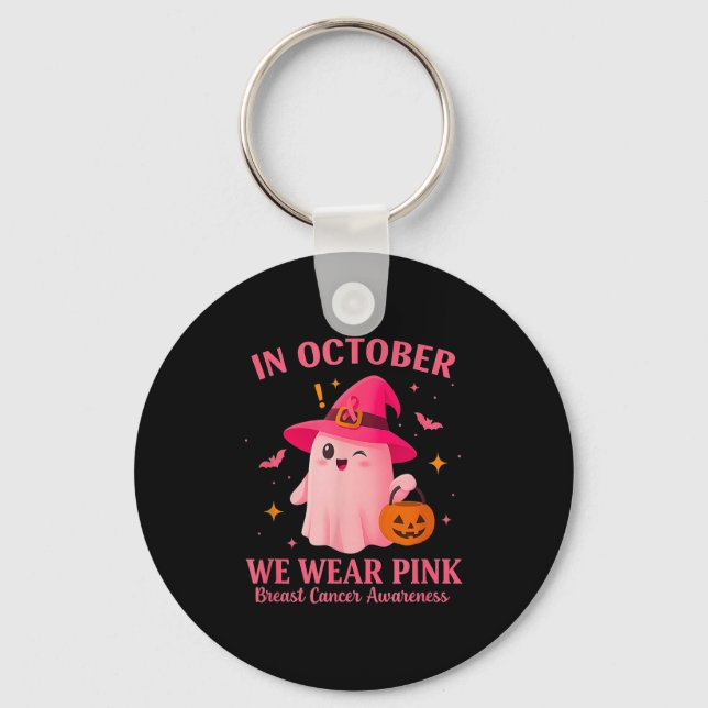 In October We Wear Nk – Breast Cancer Awareness  Keychain (Front)