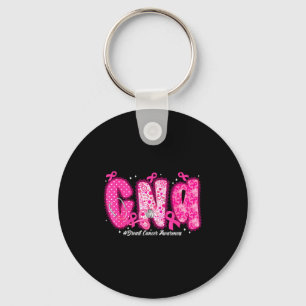 In October We Wear Nk Cna Nurse Breast Cancer Awar Keychain