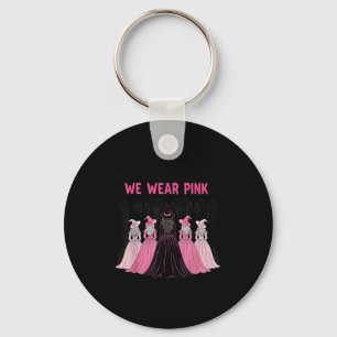 In October We Wear Nk Halloween Breast Cancer Awar Keychain