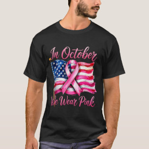 In October We Wear Nk Ribbon 2025 Breast Cancer Aw T-Shirt