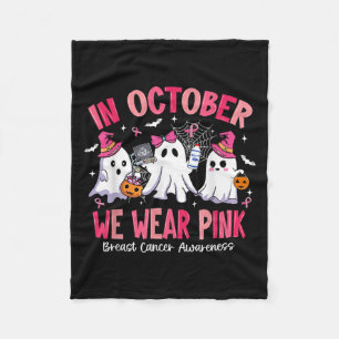 In October We Wear Nk Sonography Sonographer Breas Fleece Blanket
