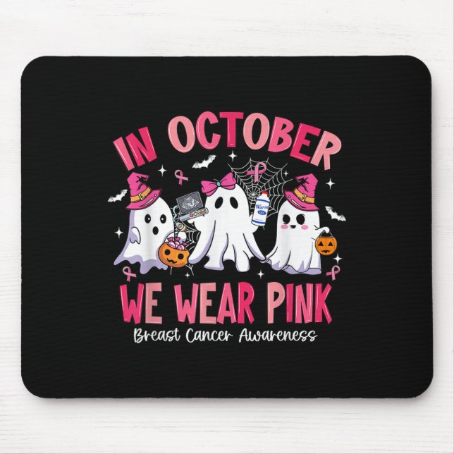 In October We Wear Nk Sonography Sonographer Breas Mouse Pad (Front)