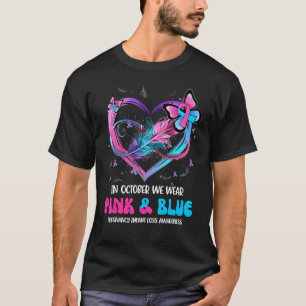In October We Wear Pink And Blue Pregnancy Infant  T-Shirt