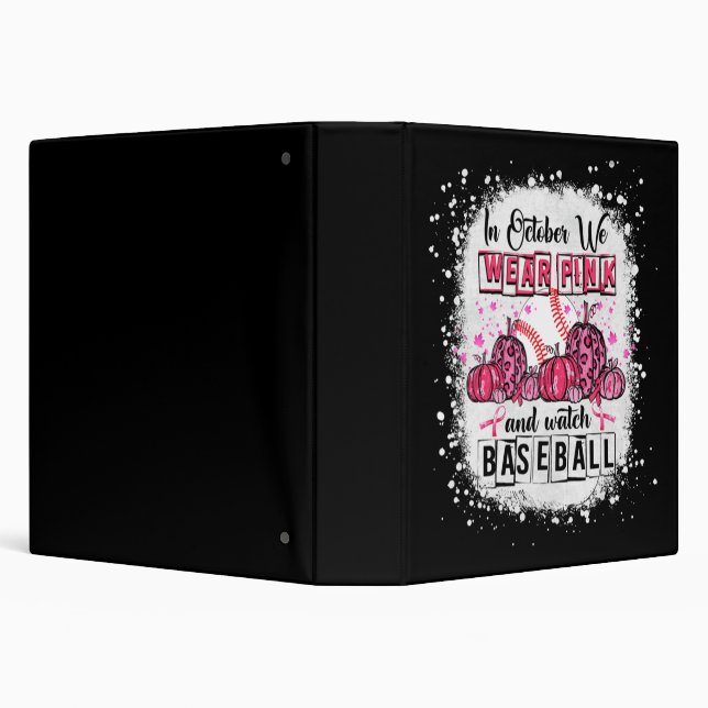 In October we wear pink Baseball Breast Cancer Awa Binder (Background)