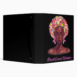 In October We Wear Pink Black Woman Breast Cancer Binder