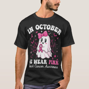 In October We Wear Pink Boo Ghost Breast Cancer Aw T-Shirt