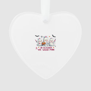 in october we wear pink breast cancer awareness Cl Ornament