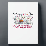 in october we wear pink breast cancer awareness Cl Plaque<br><div class="desc">in october we wear pink breast cancer awareness Classic T-Shirt</div>