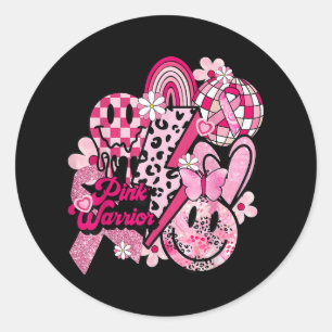 In October We Wear Pink Breast Cancer Awareness Ha Classic Round Sticker