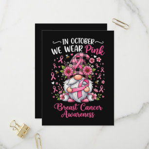 in October We Wear Pink Breast Cancer Awareness Invitation Postcard