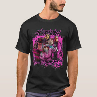 In October We Wear Pink Breast Cancer Horror Movie T-Shirt