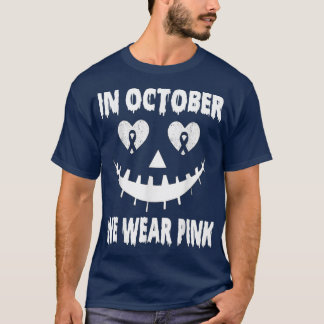 In October We Wear Pink Breast Cancer Jackolantern T-Shirt