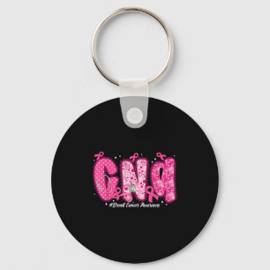 In October We Wear Pink Cna Nurse Breast Cancer Aw Keychain