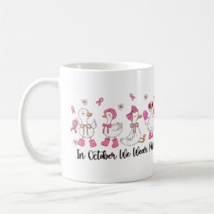 In October We Wear Pink Duck Design 🎀🦆💗 Coffee Mug