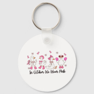 In October We Wear Pink Duck Design 🎀🦆💗 Keychain