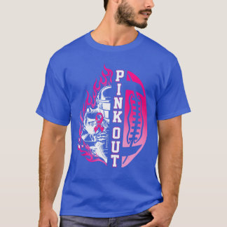 in October We Wear Pink Football Breast Cancer Awa T-Shirt